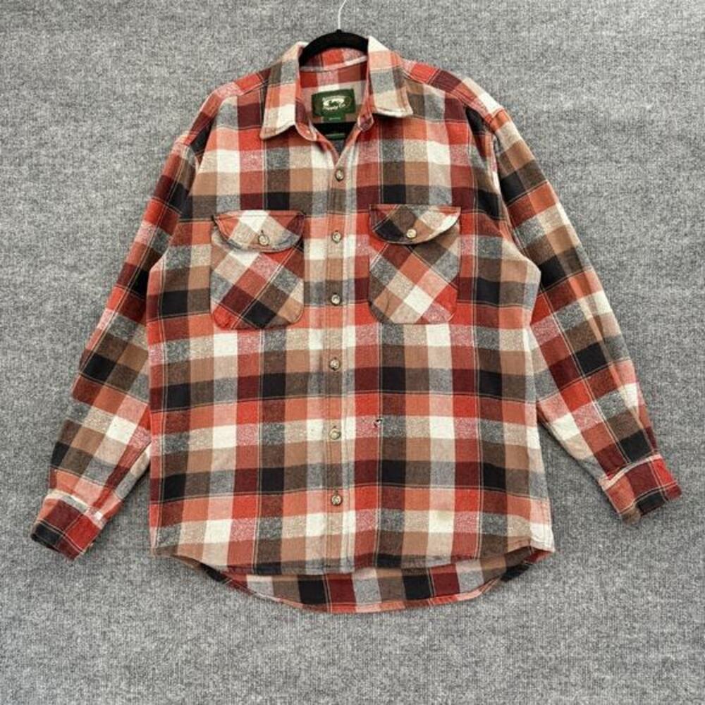 Stillwater Supply Co Mens Heavyweight Plaid Flannel Button Up Shirt Size Large